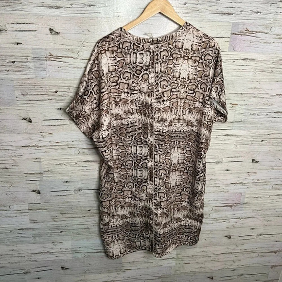 Halston brown white dress size large snake skin - Picture 7 of 7